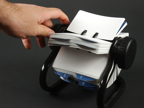 searching a rolodex contact directory